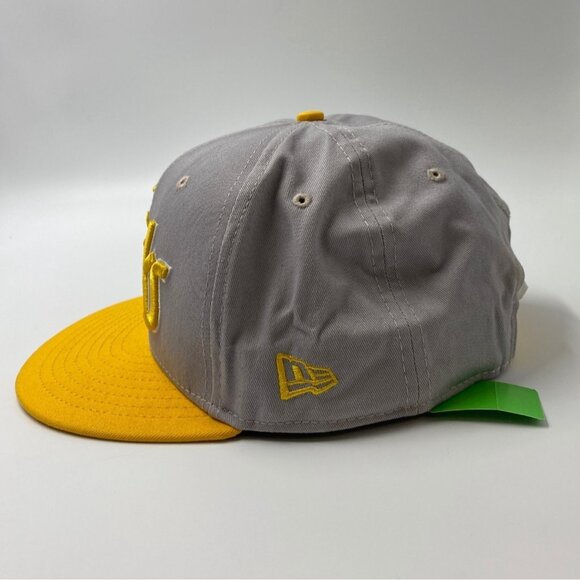 New Era Gray & Yellow "Kicks" Snapback Hat With Embroidered Design - Picture 4 of 8